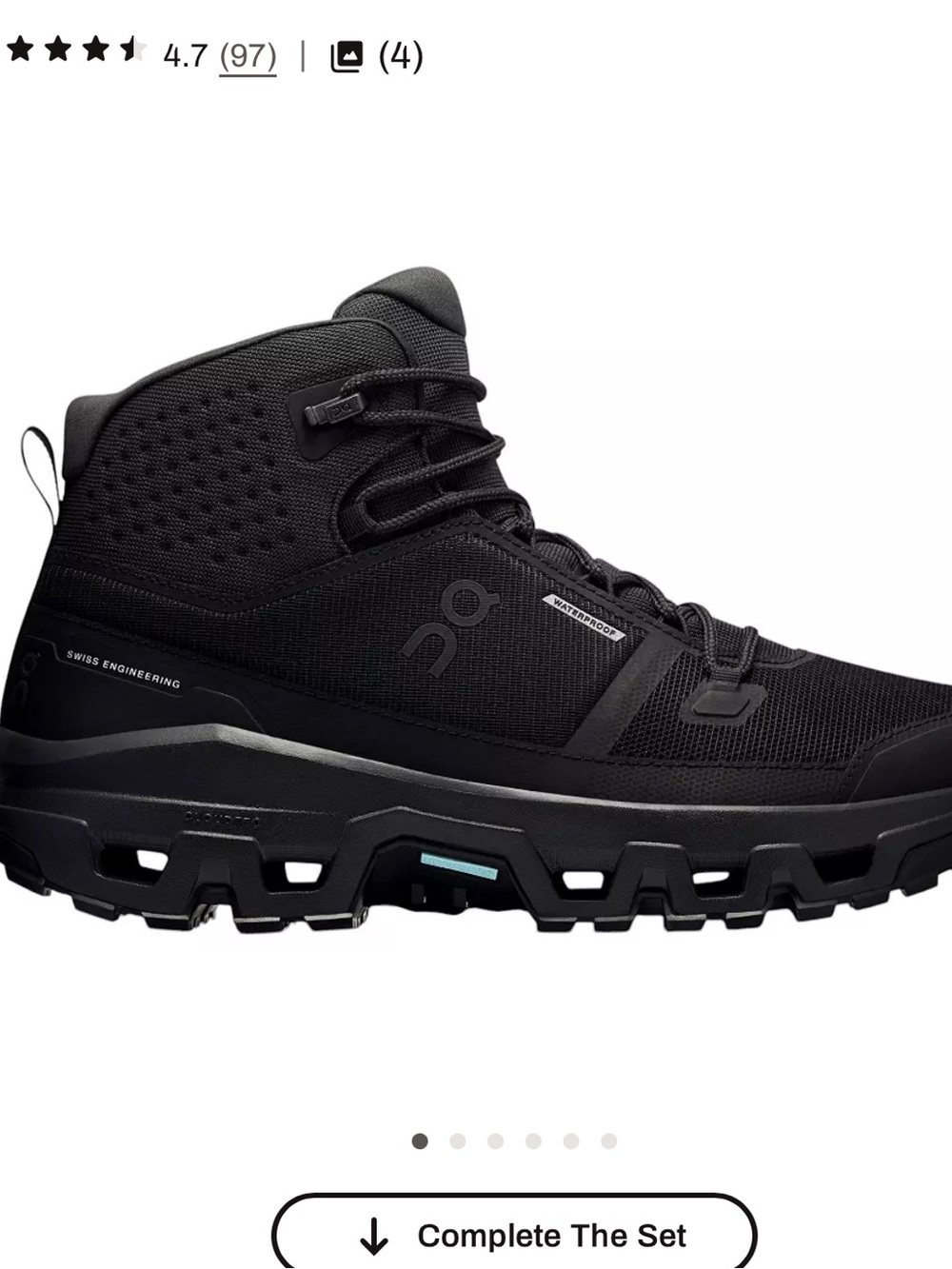 On cloud rock Running Black Waterproof Mid-Top Trail Boot! 13